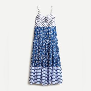 J Crew Button Front Maxi Dress in Mixed Block Print prints- size 10